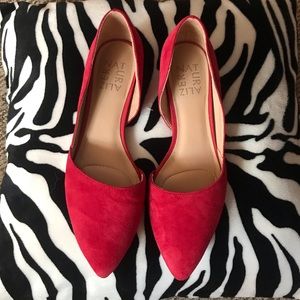 Red Flats, Samantha D’Orsay pointed toe